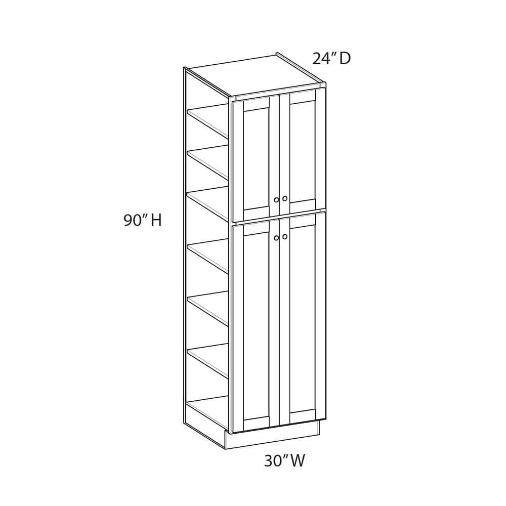 Pembroke Recessed 30 in. W x 90 in. H x 24 in. D in Painted White Plywood Assembled Pantry Cabinet price history on PriceWatchPro