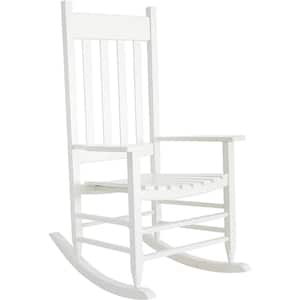 White Natural Wood Patio Indoor/Outdoor Rocking Chair