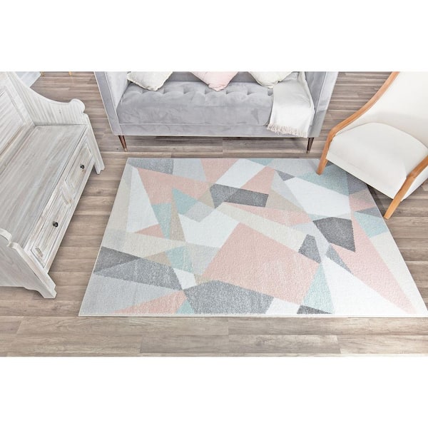 Mika Milkshake Pink 9 ft. x 12 ft. Geometric Contemporary Area Rug