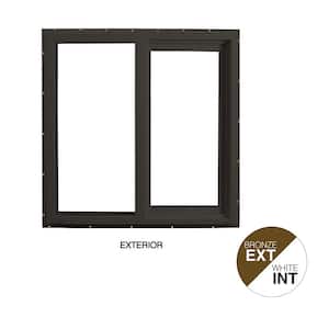 23.5 in. x 23.5 in. Select Series Vinyl Horizontal Sliding Left Hand Bronze Window with White Int, HP2+ Glass and Screen