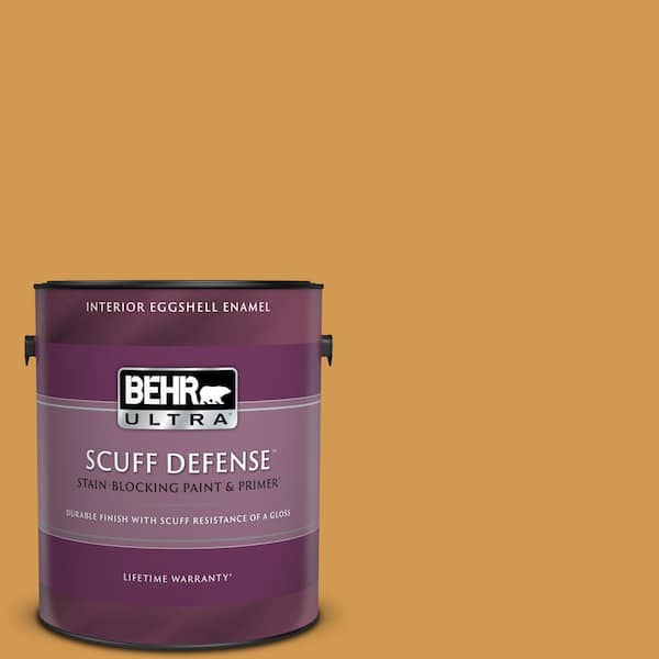 BEHR ULTRA 1 gal. #PPU6-02 Saffron Strands Extra Durable Eggshell Enamel Interior Paint & Primer