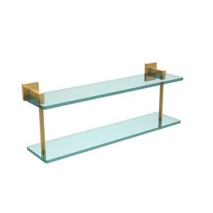 Allied Brass 22 in. L x 8 in. H x 5 in. W 2-Tier Clear Glass Bathroom Shelf  with Gallery Rail in Satin Nickel P1000-2/22-GAL-SN - The Home Depot