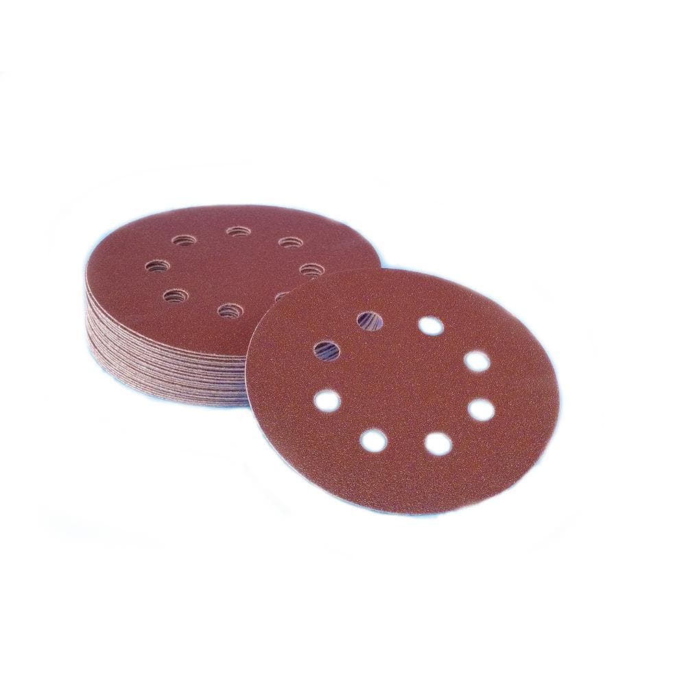 Sungold Abrasives in. 8-Hole 80-Grit Premium Heavy F-Weight Aluminum  Oxide Hook and Loop Sanding Discs (50 per Box) 36266 The Home Depot