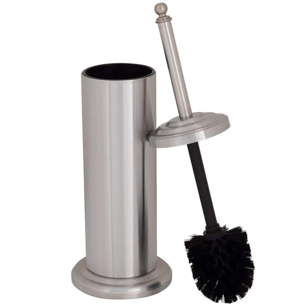 Stainless Steel 3-Piece Bathroom Set with Trash Can, Brush, and Plunger