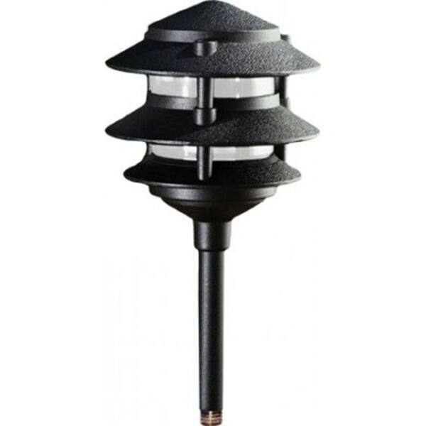 Filament Design Corbin 1-Light Black 3-Tier Pagoda Outdoor LED Pathway Light