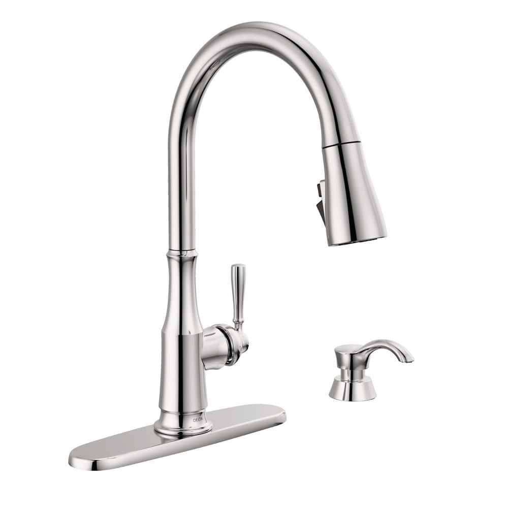 Delta Capertee Single-Handle Pull Down Sprayer Kitchen Faucet with ...