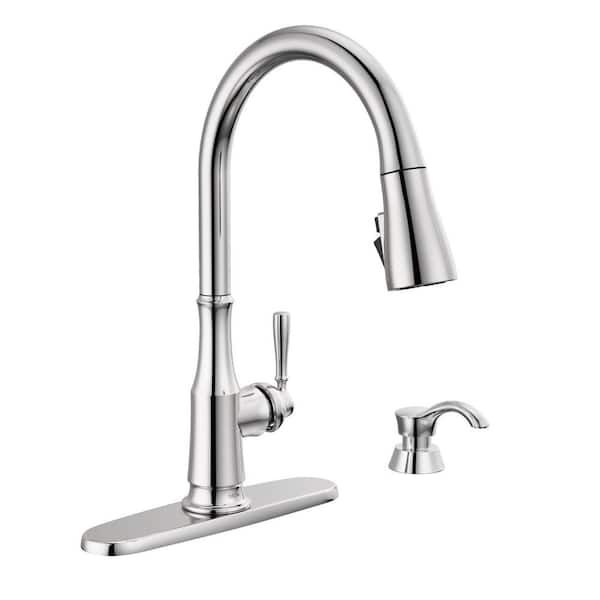 Delta Capertee Single Handle Pull Down Sprayer Kitchen Faucet With Shieldspray Technology In 2637