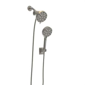 8-Spray Patterns with 1.8 GPM 4.7 in. Wall Mount Dual Shower Heads in Brushed Nickel