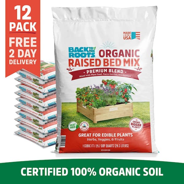 Back to the Roots Organic Raised Bed Soil (12 1 cu.ft. Bags )