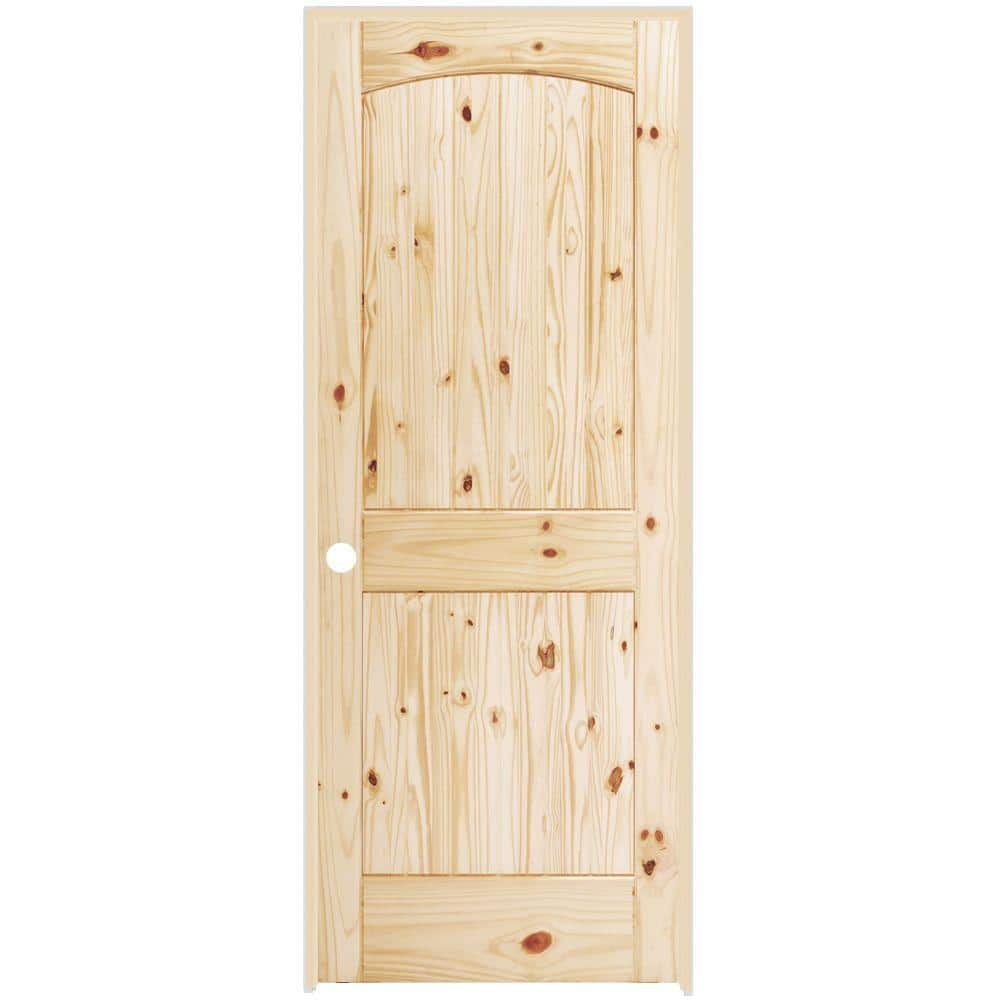 Steves & Sons 30 in. x 80 in. 2-Panel Archtop Left-Hand Unfinished Knotty  Pine Wood Single Prehung Interior Door with Bronze Hinges SIP0000006242 -  The Home Depot