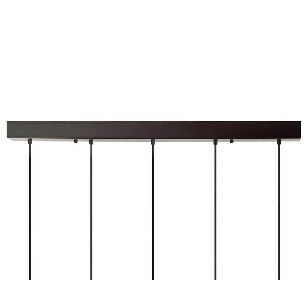 Gaines 33.25" Oil-Rubbed Bronze 5-Light Mason Jar LED Pendant