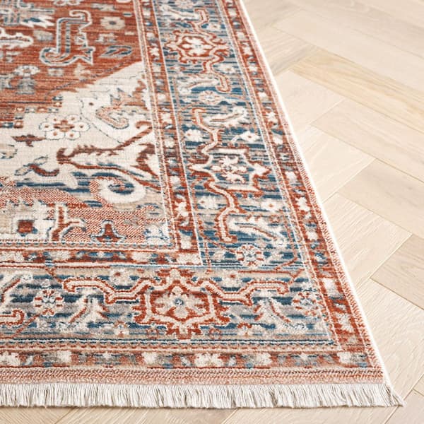 SAFAVIEH Vintage Persian 9 ft. x 12 ft. Rust/Navy Ornate