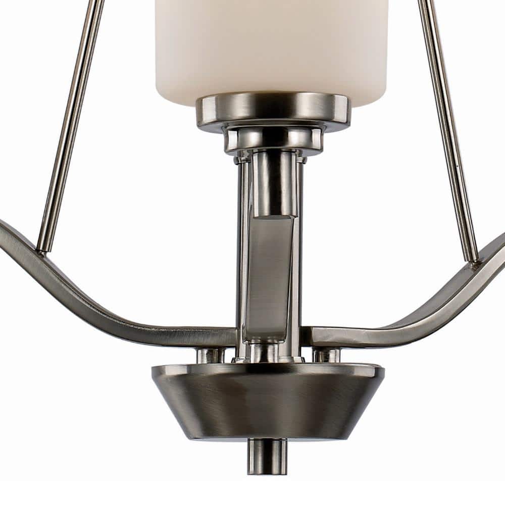 Mod Pod Brushed Nickel 20.5" Chandelier with White Frost Candle Shades