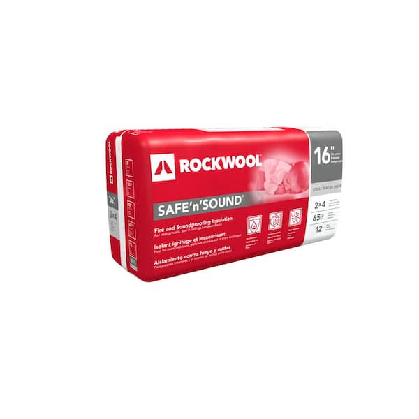 ROCKWOOL Safe 'n' Sound 3 in. x 16-1/4 in. x 47 in. Soundproofing and Fire Resistant Stone Wool Insulation Batt (65 sqft)