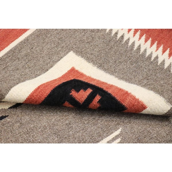 Tuscany Mocha/Salmon 8 ft. x 10 ft. Geomatric Area Rug