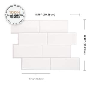 Metro Campagnola White 11.50 in. x 8.38 in. Vinyl Peel and Stick Tile (2.21 sq. ft./ 4-pack)