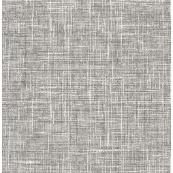 A-Street Prints Emerson Grey Faux Linen Wallpaper