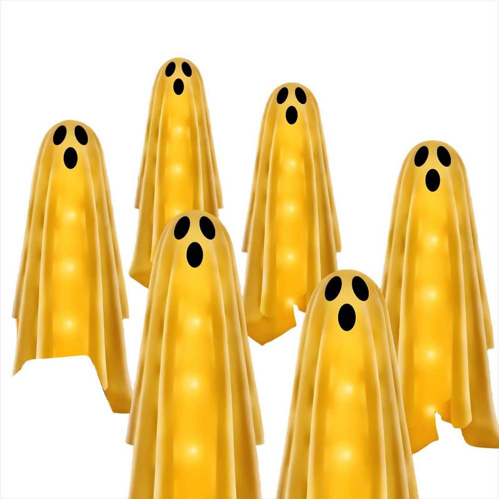18 in. Halloween Ghost Decorations Lights with Scary Party Gifts Decor for Halloween, Warm White (6-Pack) price history on PriceWatchPro