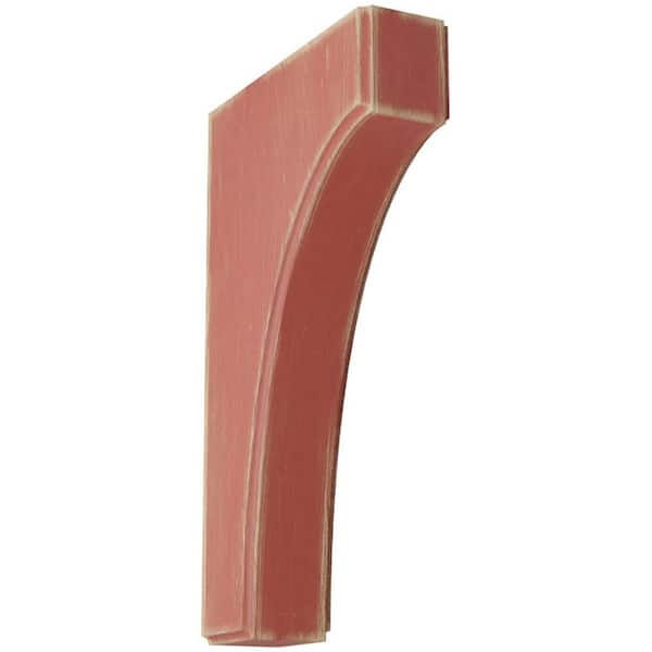 Ekena Millwork 1-3/4 in. x 10 in. x 6 in. Salvage Red Clarksville Wood Vintage Decor Bracket