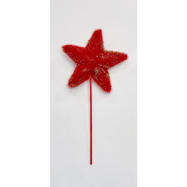 Unbranded 5 in. Star on 6 in. Pick, Red (Set of 3)