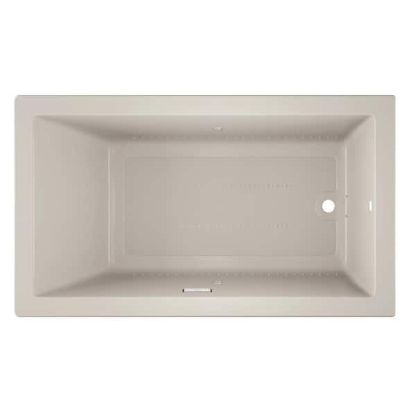 JACUZZI Solna pure air 72 in. W. x 42 in. Rectangular Air Bath Bathtub with Right Drain in Oyster
