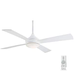 Aluma Wet 52 in. Integrated LED Indoor/Outdoor Flat White Ceiling Fan with Remote