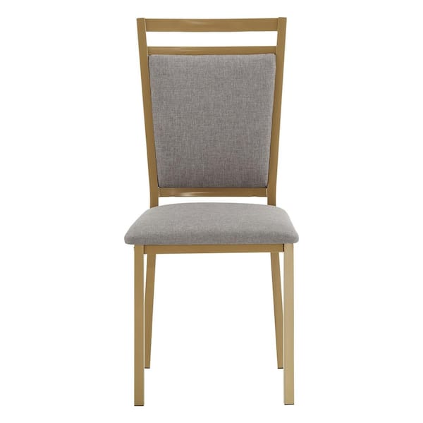 HomeSullivan Gold Metal Upholstered Dining Chair (Set of 4)