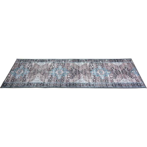 Custom Image Series Oriental Kerman Medallion Taupe-Multicolo 26 in. W x 312 in. L Stair Runner 56.41 sq. ft.