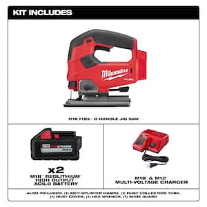 M18 FUEL 18-Volt Lithium-Ion Brushless Cordless Jig Saw with (2) 6.0Ah Batteries and Charger