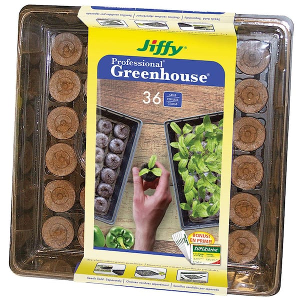 Jiffy 36 Peat Pellet Greenhouse with SUPERthrive and Labels