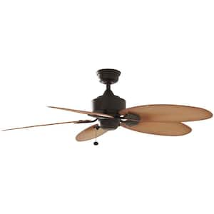 Lillycrest 52 in. Indoor/Outdoor Aged Bronze Ceiling Fan with Downrod and Reversible Motor; Light Kit Adaptable