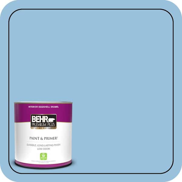 BEHR PREMIUM PLUS 1 qt. #M520-3 Charismatic Sky Eggshell Enamel Low Odor Interior Paint & Primer