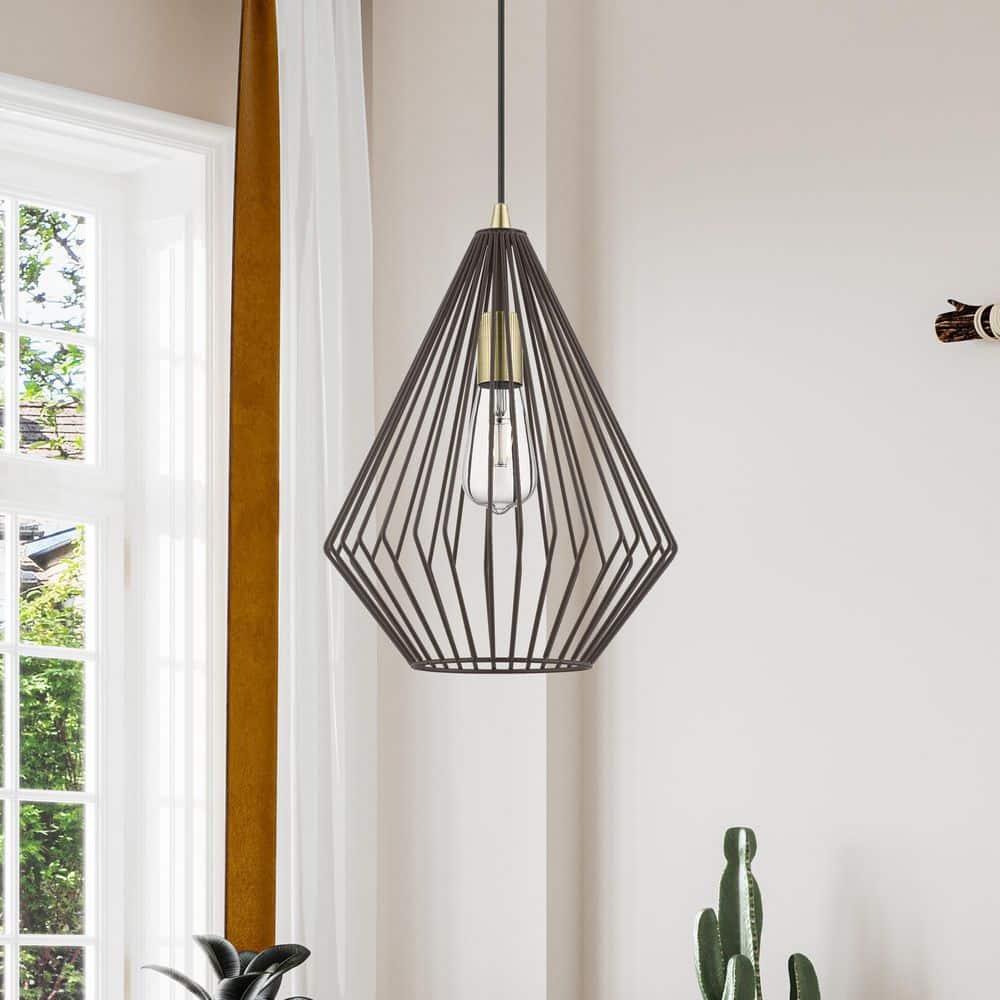 Linz Geometric Bronze & Antique Brass 1-Light Pendant