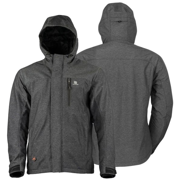 MOBILE WARMING Men's XXX-Large Heather Grey Adventure Heated Jacket with  (1) 7.4-Volt Battery and Micro USB Charging Cable MWMJ10220720 - The Home  Depot
