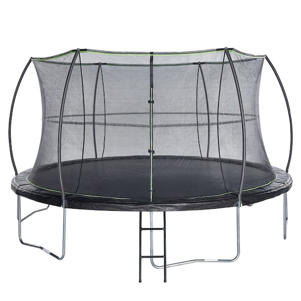 12 ft. Round Trampoline with Protective Enclosure and Powder-Coated Ladder
