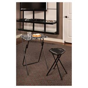 Park Place Black and white Tray Side Table (Set of 2)