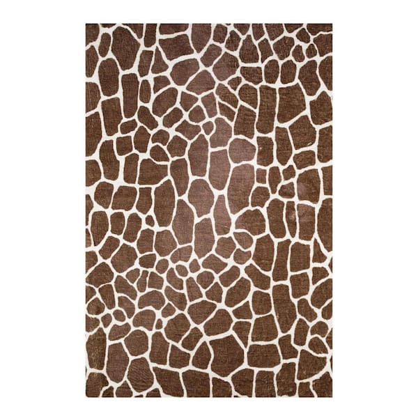 8 X 10 Brown Animal Print Runner Rug