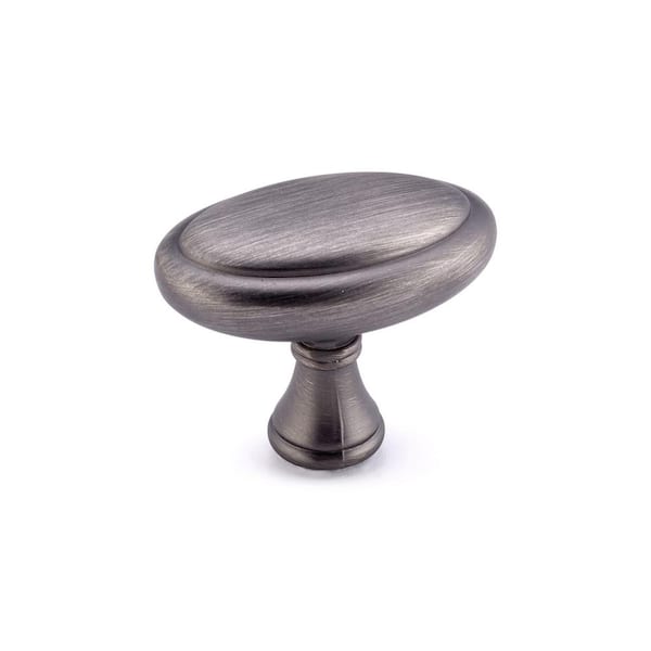 Richelieu Hardware Candiac Collection 1-9/16 in. (40 mm) x 15/16 in. (24 mm) Antique Nickel Traditional Cabinet Knob
