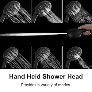 Single Handle 1-Spray Round Rain Shower Faucet 1.8 GPM with Dual Function Pressure Balance Valve in. Matte Black