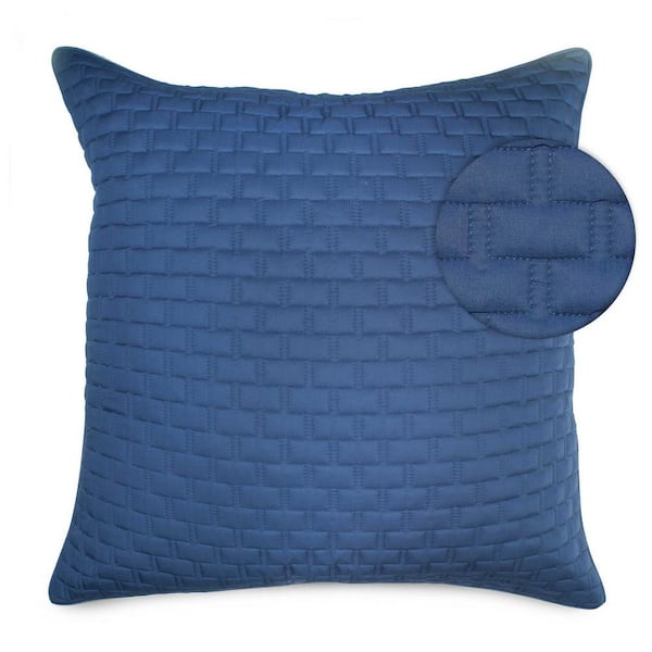BEDVOYAGE Luxury 100% Viscose from Bamboo Quilted Euro Sham, 1pc - Indigo