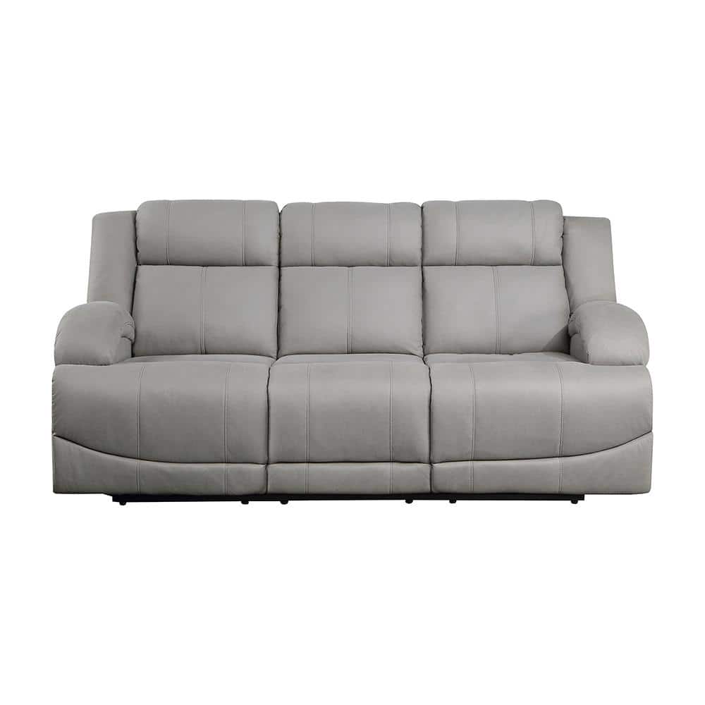Darcel 81.5 in. W Straight Arm Microfiber Rectangle Power Double Reclining 