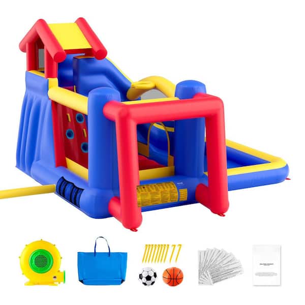 Inflatable Bounce House, Outdoor High Quality Playhouse Trampoline, Family Backyard Bouncy Castle, Jumping Bouncer