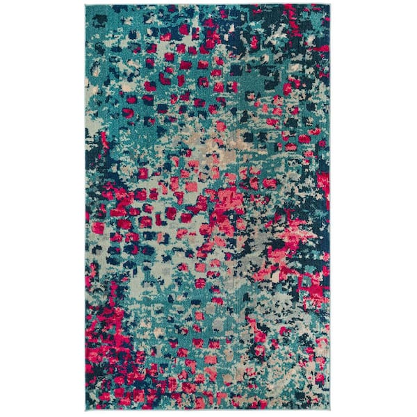 Unique Loom Jardin Ivy Blue 5' 0 x 8' 0 Area Rug