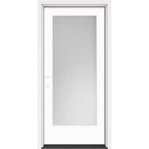 Performance Door System 36 in. x 80 in. VG Full Lite Right-Hand Inswing Pearl White Smooth Fiberglass Prehung Front Door
