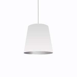 Oversized Drum 1-Light Polished Chrome Pendant with Laminated Fabric Shade