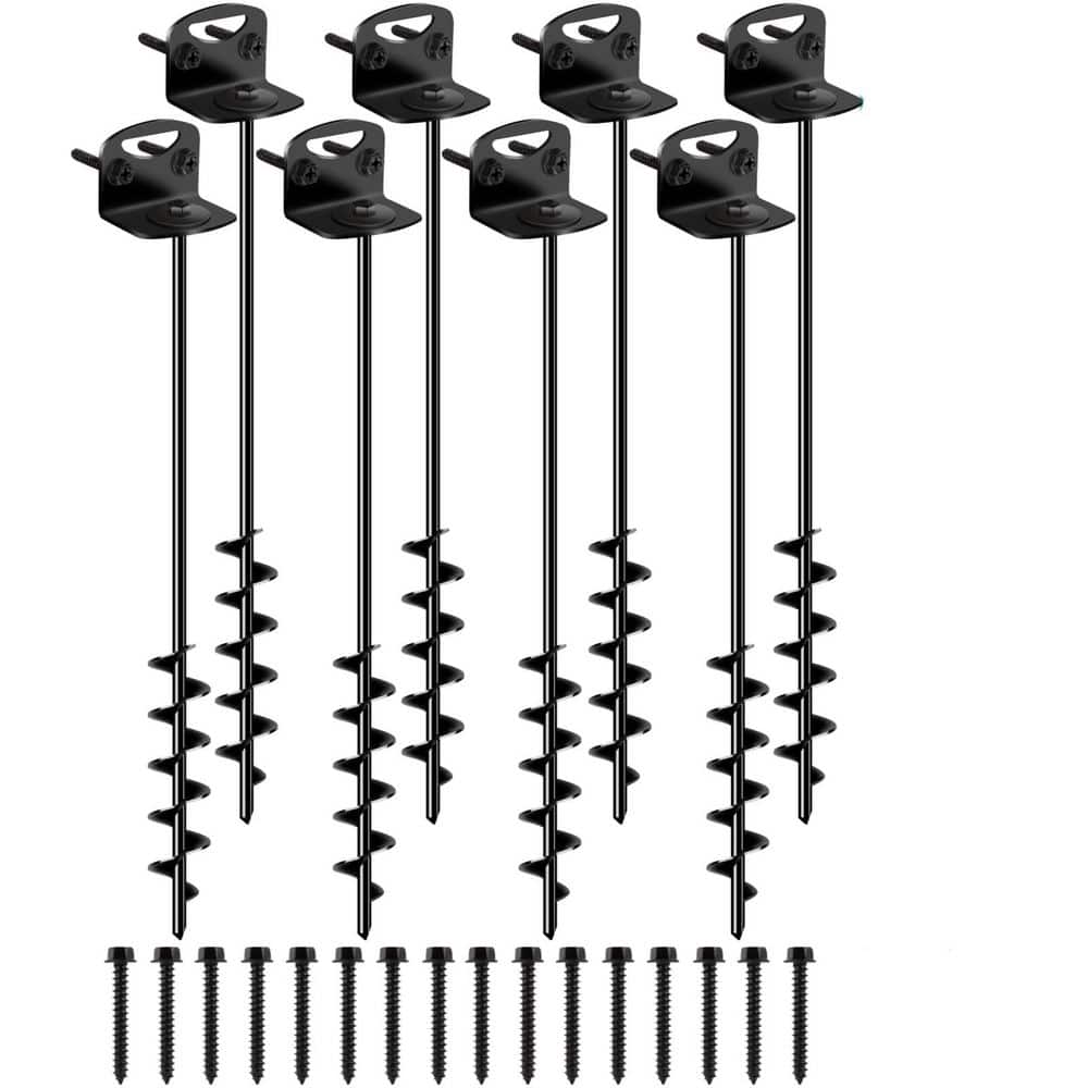 8 Pieces 25 in. Ground Anchors Screw in, Mobile Home Anchors with Upgraded Wider Spiral Blades, Earth Anchors Heavy Duty price history on PriceWatchPro