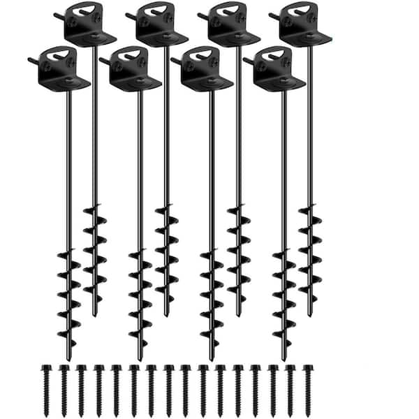 8 Pieces 25 in. Ground Anchors Screw in, Mobile Home Anchors with Upgraded Wider Spiral Blades, Earth Anchors Heavy Duty