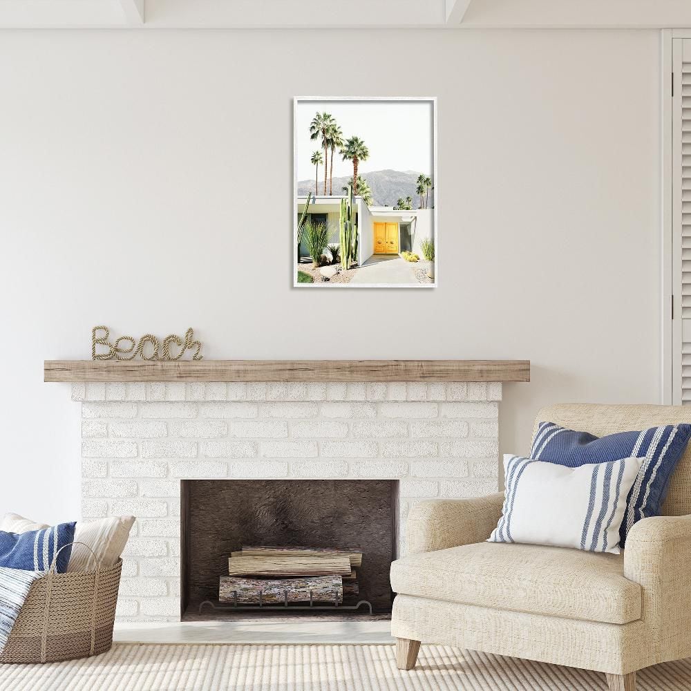 Palm Springs House Photography White Framed Canvas Print