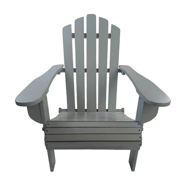 Unbranded Outdoor or Indoor Wood Adirondack Chair, Foldable, Grey