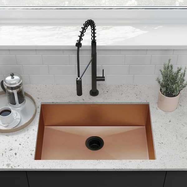 Tourner Stainless Steel 27 in. Single Bowl Undermount Kitchen Sink